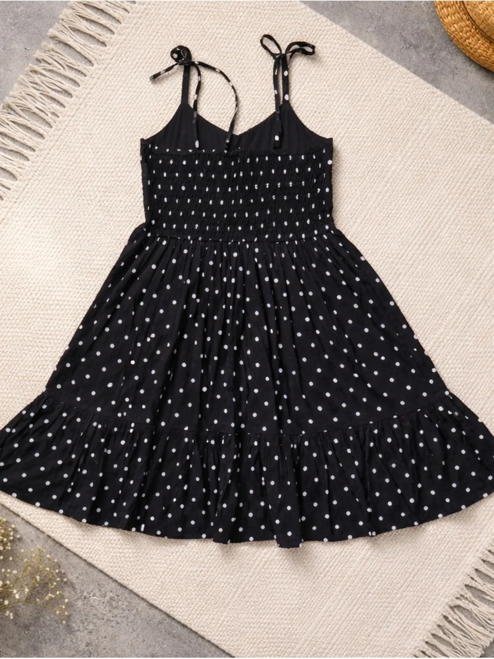 Gap Black Polka Dot Strappy Kids Dress